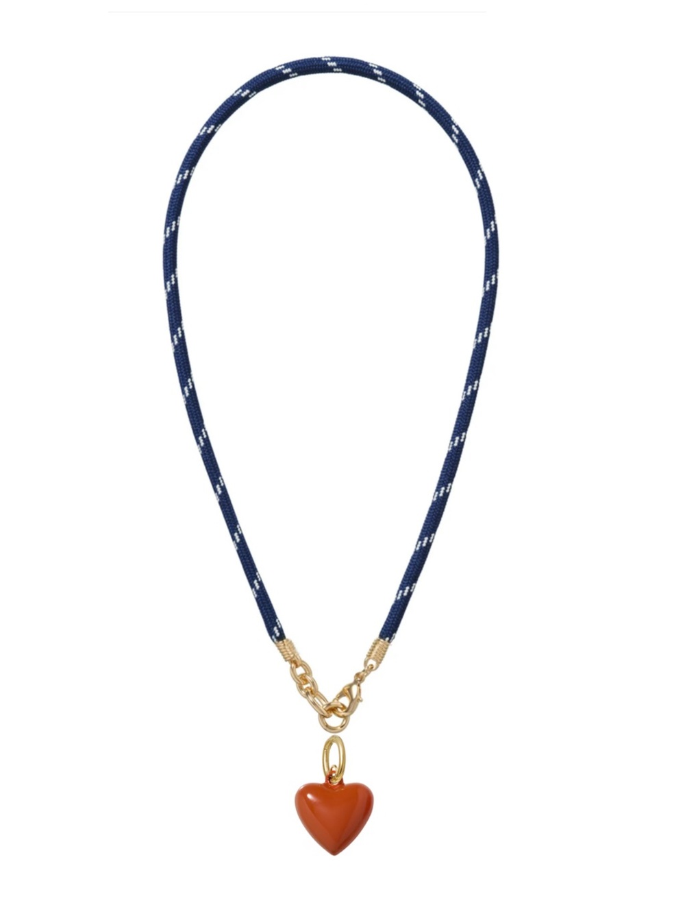 NWOT Roxanne Assoulin The Happy Cord
Charm Necklace Navy Cord Sienna Heart